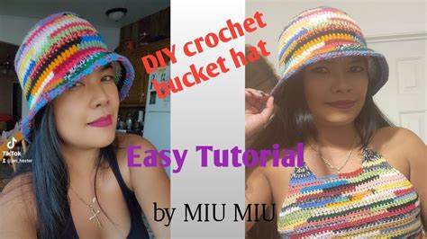 miu miu crochet bucket hat|Easy Tutorial for Miu Miu’s Crochet Bucket Hat! .